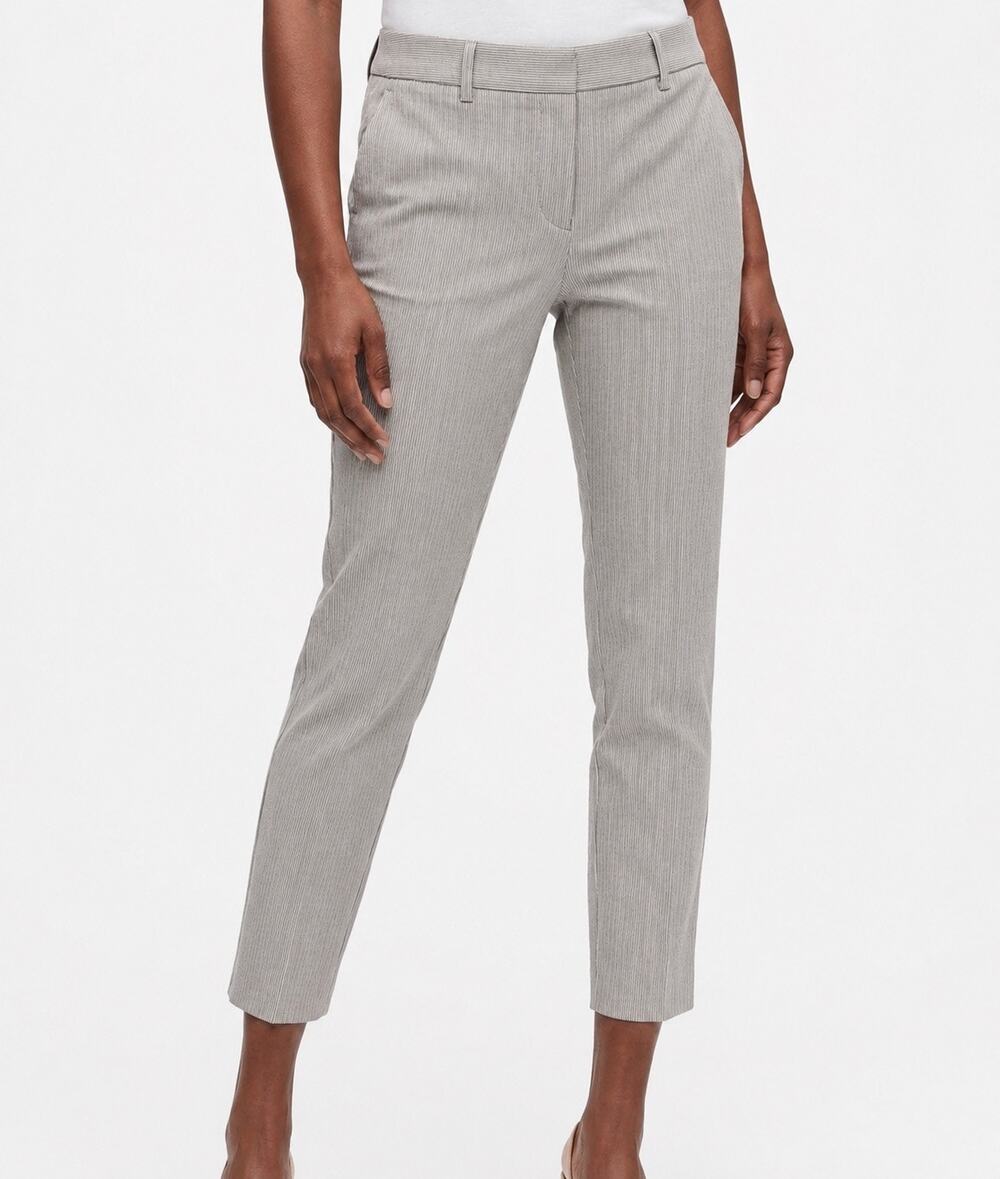 Banana Republic Sloan Fit Pinstripe Ankle Pants Gray Stretch Size 4